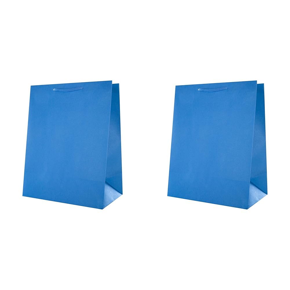 Hallmark Multi-Occasion Large Gift Bag - Plain Blue (Pack of 2)
