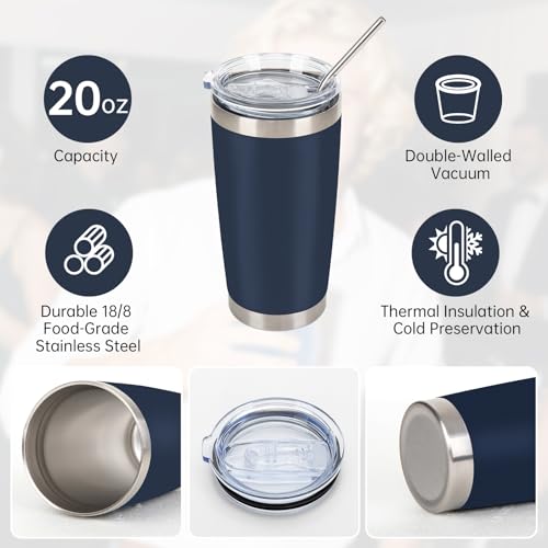 IEOVIEE 32 Pack 20oz Stainless Steel Insulated Bulk Tumblers with Lid&Straw by IEOVIEE - Used condition - Image 5