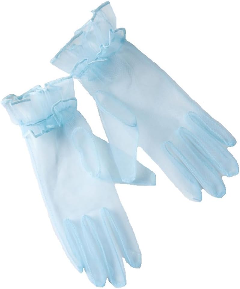 Lace Mesh Gloves for Women Tea Party Accessories Formal Short Sheer Tulle Costume Gloves for Wedding Opera Halloween