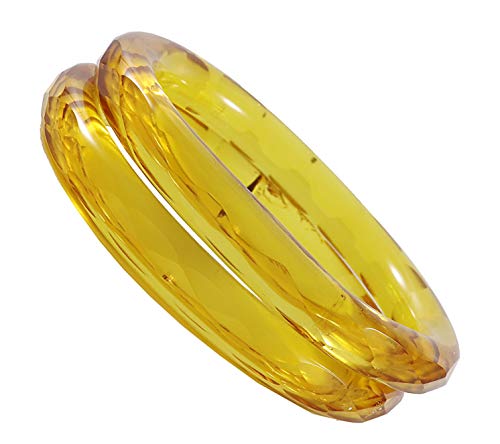 Image of ZULKA Get your traditions Glass With Diamond Pattern Glossy Finished Kada Set For Women and Girls