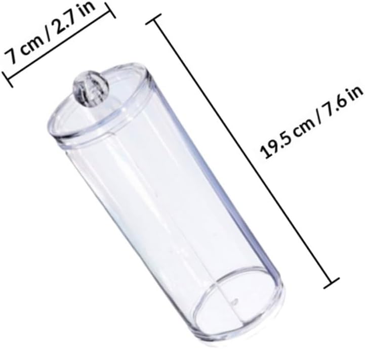 UPKOCH Acrylic Cotton Pad Holder 2pcs with Lid for Bathroom Storage image 2