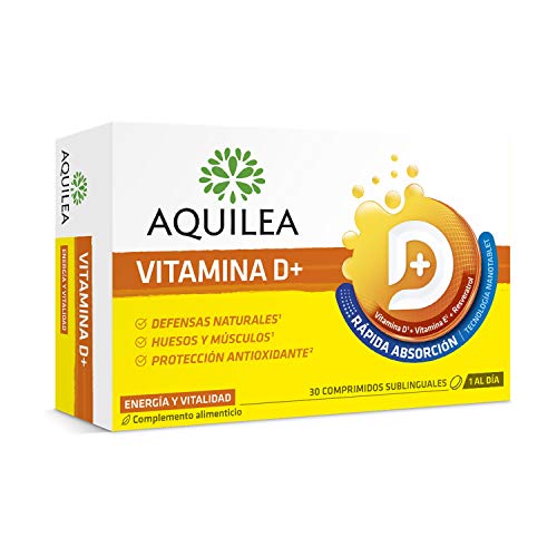 AQUILEA Vitamina D+ 30 Comprimidos Sublinguales - Comprimidos Sublinguales para Solucionar la Falta de Vitamina D - Rápida Absorción