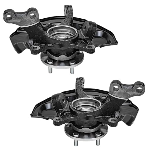 Image of Detroit Axle - FWD Front End Control Arms Kit for 04-10 Toyota Sienna, Steering Knuckles & Wheel Bearing Hubs Lower Control Arms w /Ball Joint 2004 2005 2006 2007 2008 2009 2010 Replacement - 4pc Set