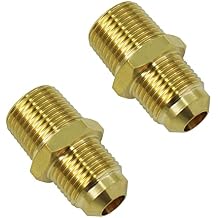 MENSI 3/8" Swivel Male Flare Thread to 3/8" Male NPT Converter Adapter, Propane BBQ Grill, Heater Brass Union Convert Fitting