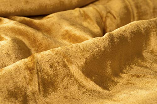 Madhu International Crushed Gold Velvet Duvet Cover - Made Of Premium Rayon Velvet - Duvet And Pillow Cover Set Of 3 - Luxury Boho Beddings - Uo Comforter Cover Quilt - 90 Inches X 90 Inch #TOP4