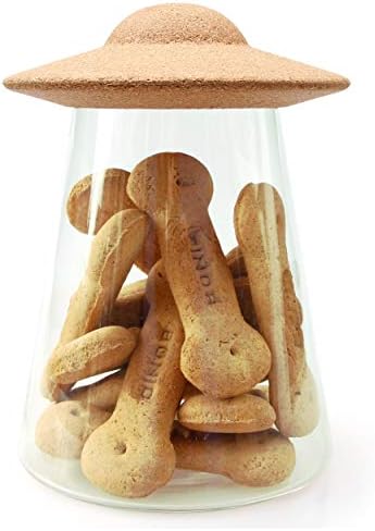 Suck UK Cookie Jar UFO | Glass Food Storage Containers & Tinted Glass Jars With Lids | Spaceship Biscuit Jar | Kitchen Storage & Organisation | Space Gifts & Novelty Storage Containers | Kitchen Decor