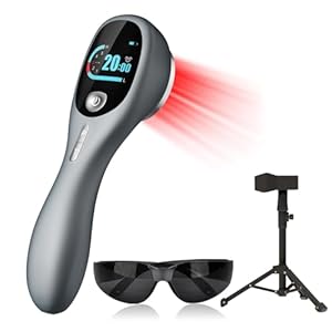 Handheld Red Light Therapy with Stand, Infrared Light Therapy Device for Body, Portable Cold Red Light Treatment Machine for Muscle and Joint Pain(4 * 808nm+14 * 650nm)