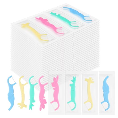 Kids Floss Individually Wrapped Kids Dental Floss Picks 4 Colors 100