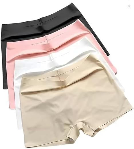 VINIGO Premium Women's Boyshort High Waist Boxers Seamless Stretchy Full Coverage Underwear for Ladies - Pack of 4 (Color ...