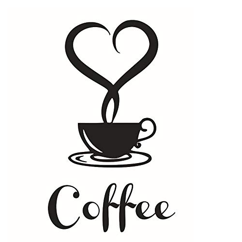 YINASI Black Coffee Cup Wall Stickers, Removable DIY Kitchen Decor Coffee Cup Decals Vinyl Mug Wall Sticker, Home Wall Decor for Kitchen Bakery Shop