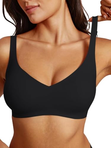 Image of REORIA Womens Lounge Comfortable Adjustable Everyday Bra Full-Coverage Padded Seamless Wireless Bras for Women