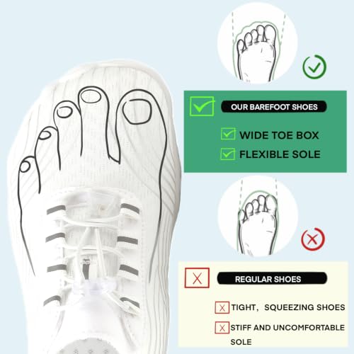 Image of Hike Barefoot Shoes for Women Men with Wide Toe Box, Healthy & Non-Slip Breathable Barefoot Water Shoes Beach Pool Aqua Swim Surf Hiking Walking Shoes