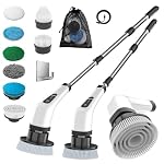 Electric Spin Scrubber Scrub Brush, Rechargeable Cleaning Brush with 8 in 1 Replaceable Brush Heads, Cordless Power Spin Scrubber 90Mins for Bathroom Shower Bathtub Glass Car