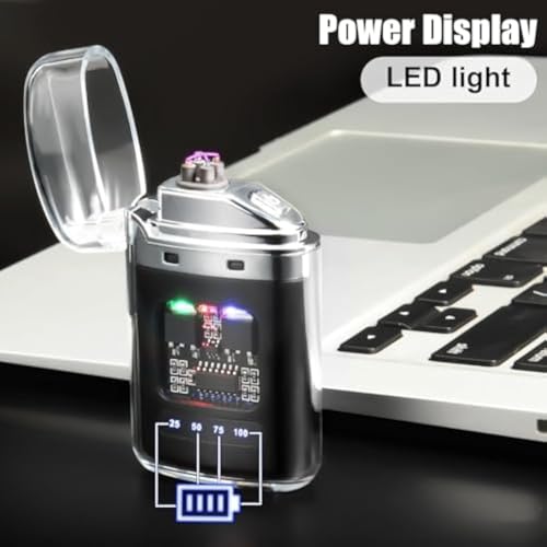Encendedor Dual Arc Resistente al Viento Blanco miniatura 4