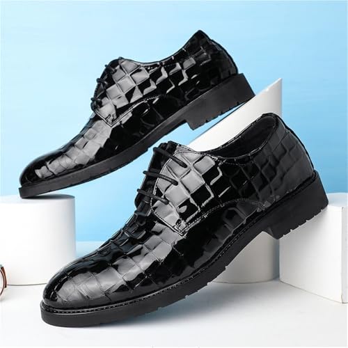 Men's Patent Leather Dress Shoes Business British Style Pointed Toe Wedding Formal Genuine Leather Trendy Shoes3