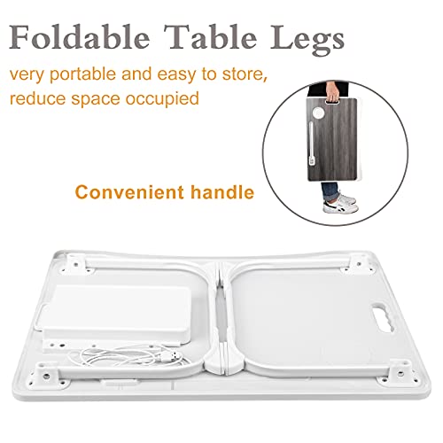 Tiovo Laptop Bed Desk, Portable Bed Table 4 Usb Ports Laptop Stand Bed Lap Desk Tray Table With Foldable Legs Storage Drawer For Home Bed Couch Floor, Gray #TOP2