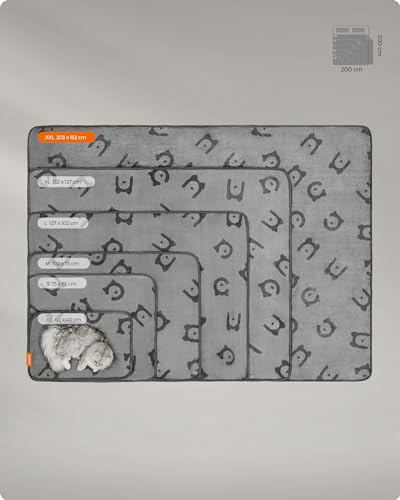 Feandrea Hundedecke, waschbar, 3er Set Haustier-Decke, XXL, 203 x 152 cm, für große und extra große Hunde, Flanell, Schutzdecke für Sofa, schiefergrau PPB016G01