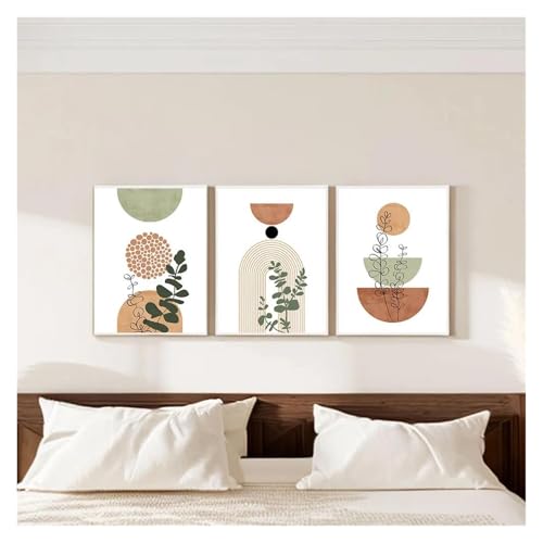 Tableaux Décoration Murale Moderne : lot de 3 affiches bohème abstrait 30x40cm pour salon