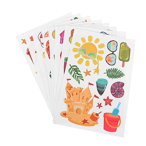 Sosoport Pegatinas Decorativas Para Ventana Hawaiana 8 Piezas Pvc Autoadhesivas Electrostáticas Para Fiesta De Verano Decoración De Escaparate y Habitación