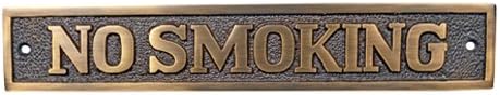 Adonai Hardware Rectangular No Smoking Brass Door Sign - Antique Copper
