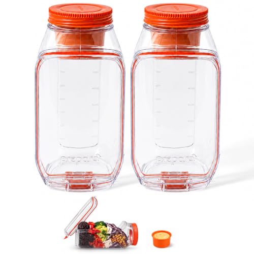 Image of Prepara Harvest Pod, Set of 2 - Dressing Capsule Included | BPA-Free Tritan, 6-Cup Capacity, Leakproof Lid & Mess-Free Dressing Capsules, Ideal for Meal Prep, Grain Bowls & Warm Dishes