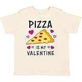inktastic Pizza is My Valentine with Hearts Toddler T-Shirt 4T Natural 2e55d