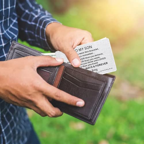 To My Son Bracelet From Mom Morse Code Bracelet With Engraved Wallet Card For Son Boys Men Adjustable Inspirational Beaded Bracelet Birthday Graduation Thanksgiving Christmas Gifts For Son #TOP5