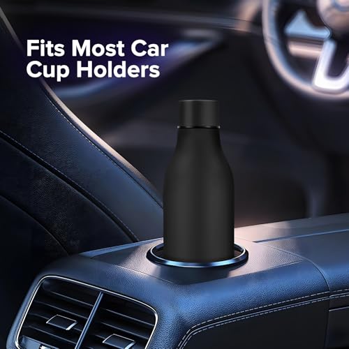 Image of Insulated Metal Water Bottle, 18 oz Stainless Steel Leak-Proof Gym Water Bottle with Lid for Men Women (Black)