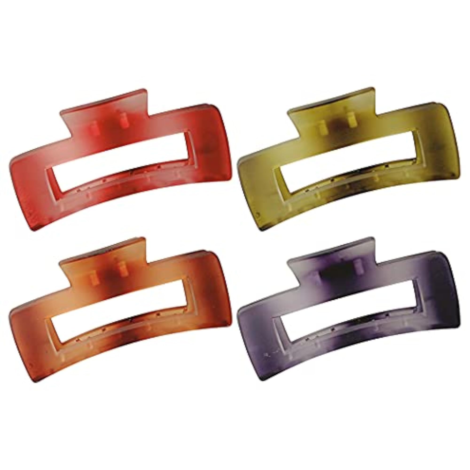4pcs Large Rectangle Hair Claw Clips, Elegant Design