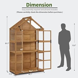 Mcombowoodengreenhouseoutdoorwithopenableroofventandadjustableshelves0826natural Urban Country Home Decor Mcombo wooden greenhouse outdoor with openable roof vent and adjustable shelves 0826 natural urban country home decor