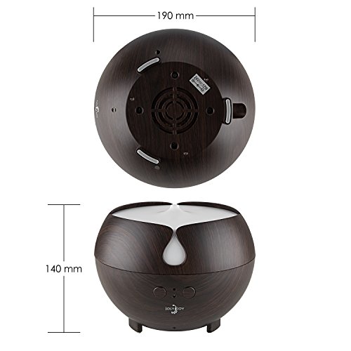 Joly Joy Aroma Diffuser 600ML Luftbefeuchter Duftzerstäuber Humidifier, EU- Stecker (Dunkel Braun)-4