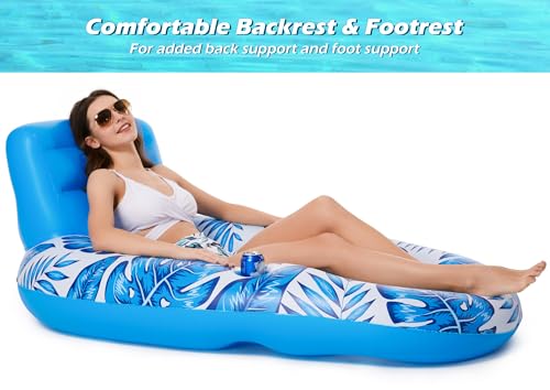 Jasonwell Inflatable Pool Float Adult - Pool Floaties Lounger Floats Raft Floating Chair Water Floaties for Swimming Pool Lake Lounge Float with Cup Holders Beach Pool Party Toys for Adults by Jasonwell - Image 2