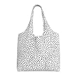 Multifonction : ce sac à main à pois noirs et blancs est pliable, parfait pour une utilisation comme sac d'épicerie, sac fourre-tout, sac de courses, sac d'école, sac de pique-nique, sac de camping, sac de voyage, sac de sport, sac de vacances ou tout simplement comme sac de tous les jours. Le sac peut être plié ou enroulé lorsqu'il n'est pas utilisé, occupant un peu de place dans les tiroirs ou les bagages.