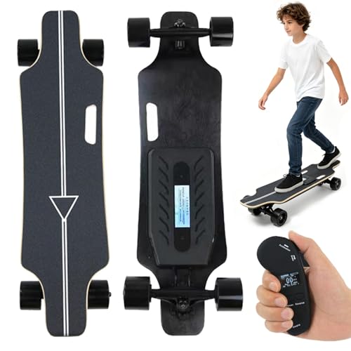 Longboard Eléctrico Todoterreno Con Control Remoto, Motor Dual De 700 W, Tabla De Arce De 7 Capas,35 km/h, Autonomía De 15 Km/22 Km/30 Km, Capacidad De 150 Kg,Para Adolescentes Y Profesionales 30KM