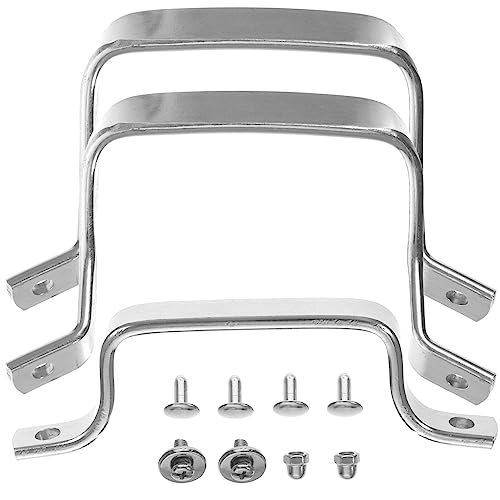 Kichvoe 1 juego de asas de acero inoxidable de repuesto para ollas de metal, asas de sartén para cocina, cacerola, mango de cacerola, mango lateral corto, para la cocina en casa