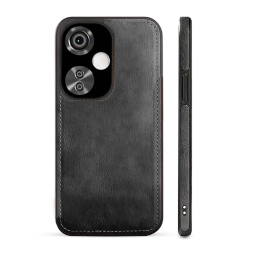 Image of KARWAN️ Genuine Leather Finish OneplusNord CE3 Lite Back Cover Case |Shockproof Design |Raised Edges for Camera & Screen Protection |Super Soft - Touch |Leather Case for OneplusNord CE3 Lite - Black