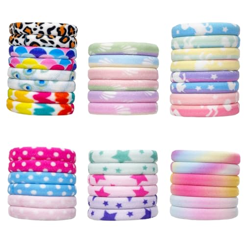 YOCHLEY 40 PCS Elastic Hair Bands Multicolor Hair Bobbles No Damage Hair Ties Soft Seamless Ponytail Holders Hair Accessories for Women Girls All Hair Styles (Multicolor)