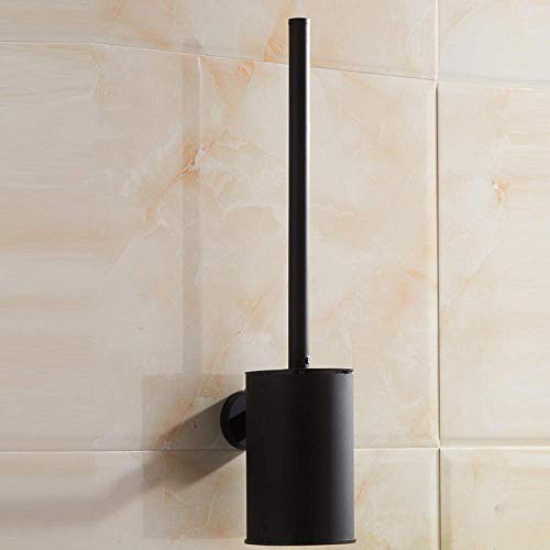 Brosse WC murale en acier inoxydable 304 noir mat et support or rose - 7