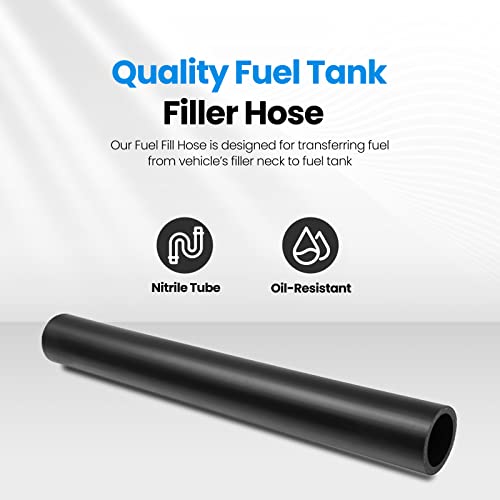 Image of Gasoline Fuel Filler Neck Hose with 4 Hose Clamps,2.5 inches Inside Diameter Fuel Hose, Reinforced Gas tank filler hose (straight, 2.5 inch ID 15 7 /8 inch Long)