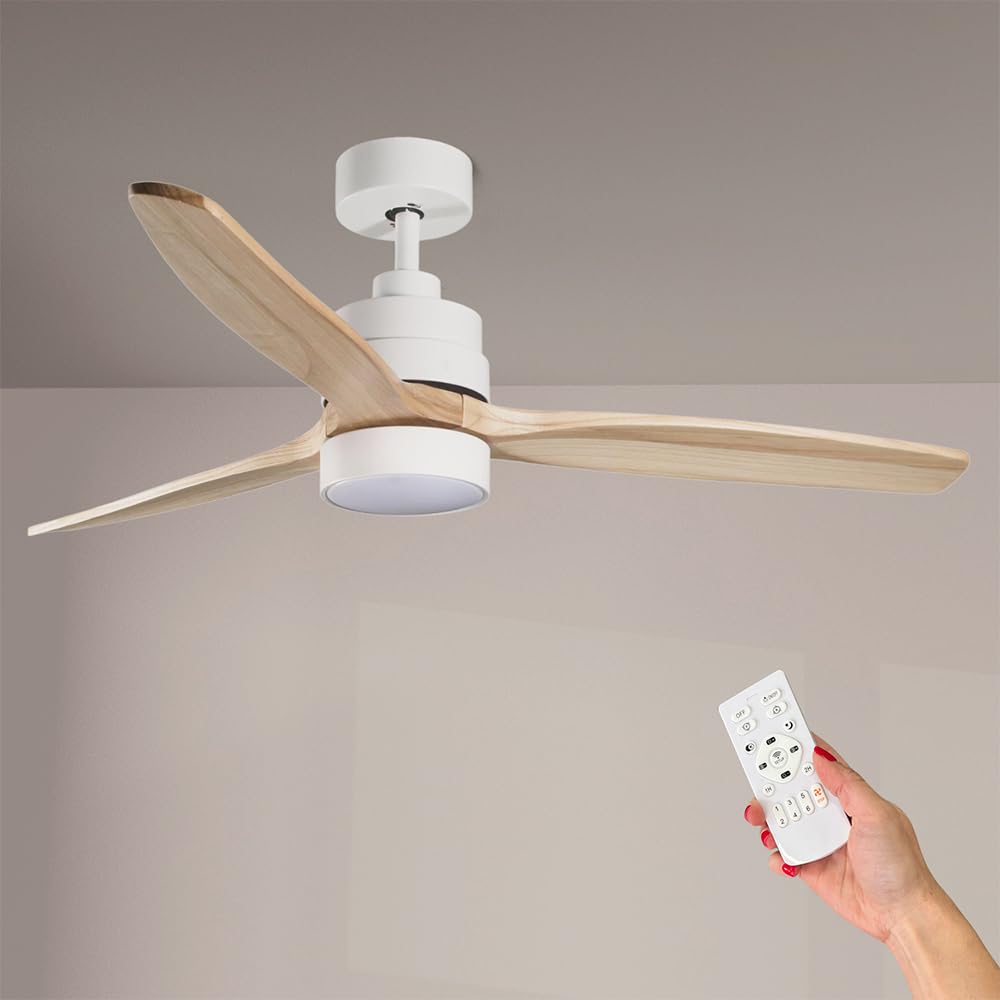 M mimotec - Ventilador de Techo Led White Crazy | 6 velocidades | luz regulable CCT | Modo invierno - verano | Temporizador. LM8822