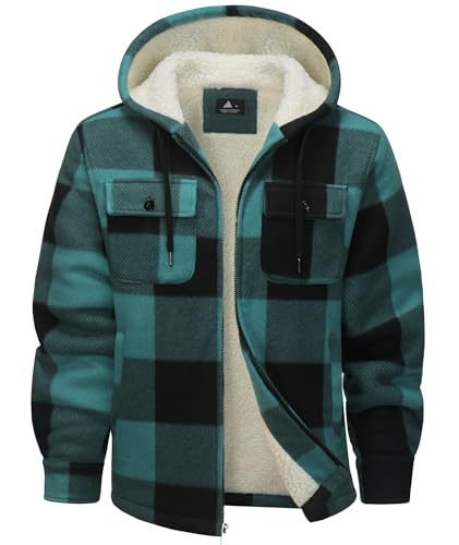 SwissWell Herren Hemdjacke Verdicken Kariertes mit Zipper Flanelljacke...