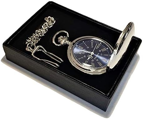 Miniatura 10 de 1 reloj de bolsillo personalizado, regalo grabado de estilo vintage. Caja incluida, cadena de acero inoxidable y grabado incluidos, padrinos