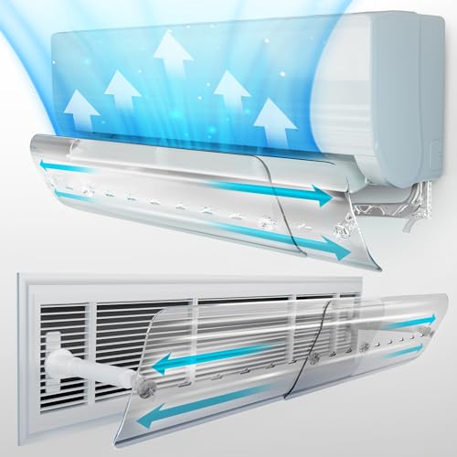 NO DRILL AC Vent Cover Adjustable 56-102.5 CM AC Air Deflector Split AC Air Flow Deflector Central AC Deflector AC Vent Deflector for Registers Grilles and Air Conditioner Vents