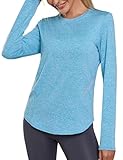 Wayleb Camiseta Deportiva Mujer Manga Larga UPF 50 Secado Rápido Ligera para Yoga Running Gimnasio
