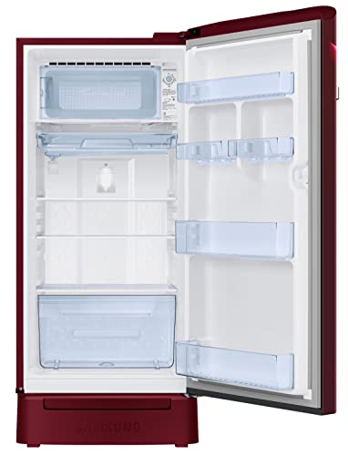 Image of Samsung 198L 5 Star Direct Cool Single Door Digital Inverter Refrigerator Appliance (RR21B2H2WRZ /HL, Midnight Blossom Red, 2022 Model)