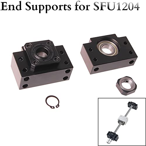 ONLISUM SFU1204-300mm Ballscrew Kit,Anti-Backlash Ball Screw with Ballscrew Nut Housing and End Supports BK/BF10 + Coupler,High Precision Part for CNC Machine - Image 3