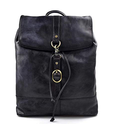 Sac à dos bleu en cuir vintage pour homme et femme | Grand sac de voyage