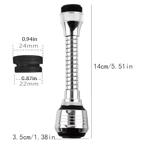 Miniatura 5 de Aireador De Grifo De Cocina Giratorio De 360 Con Manguera, Boquilla De Pulverización Universal A Prueba De Salpicaduras, Cabezal De Grifo De Plástico Fácil De Instalar Para Limpieza De Fregadero