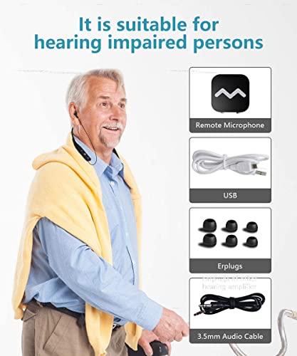 Coniler Hearing Aids Rechargeable, Wireless Neckband Earphone & Remote Microphone Conversation Enhance For Senior #TOP6