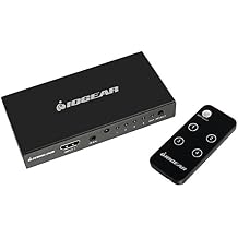 IOGEAR HDMI Switch 4-in-1 Out HDMI Switch 4K @60Hz met Afstandsbediening, HDMI 2.0 en HDCP 2.2 Compatibel, compatibel met PC, laptop, Roku, PS4, Xbox, Apple TV, Blu-ray speler